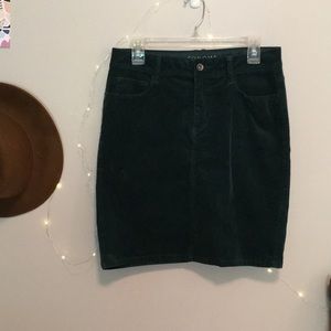 Corduroy Green Long Skirt